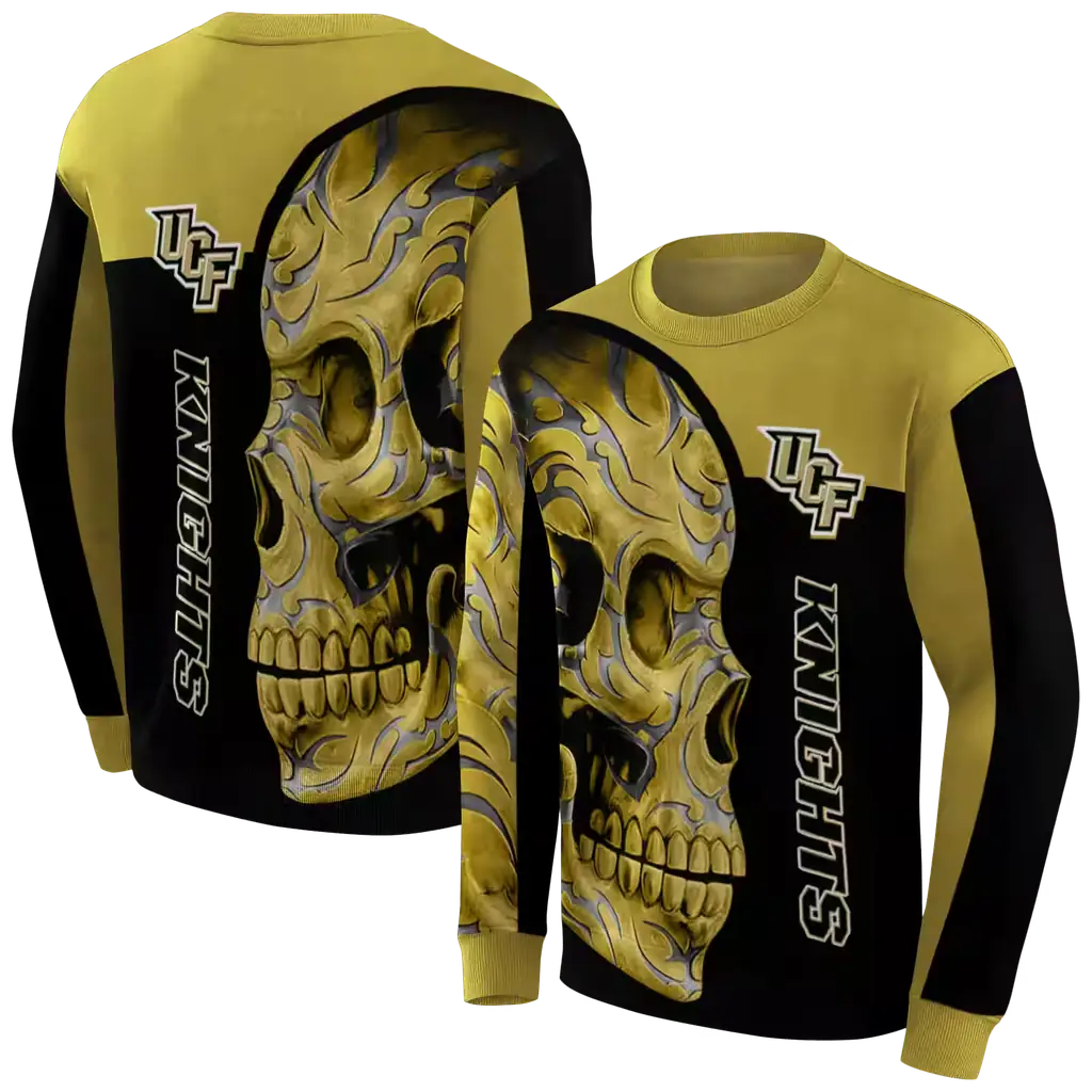 ucf knights skull motif gold black hoodie premium grade ucf knights skull motif gold black hoodie premium grade