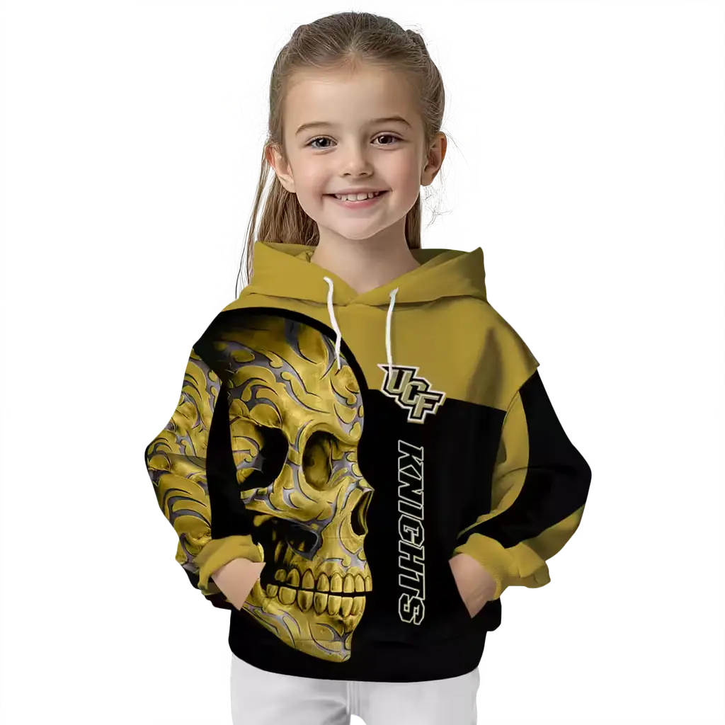 ucf knights skull motif gold black hoodie top rated ucf knights skull motif gold black hoodie top rated