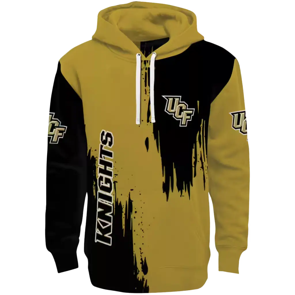 ucf knights splatter effect gold hoodie best selling ucf knights splatter effect gold hoodie best selling