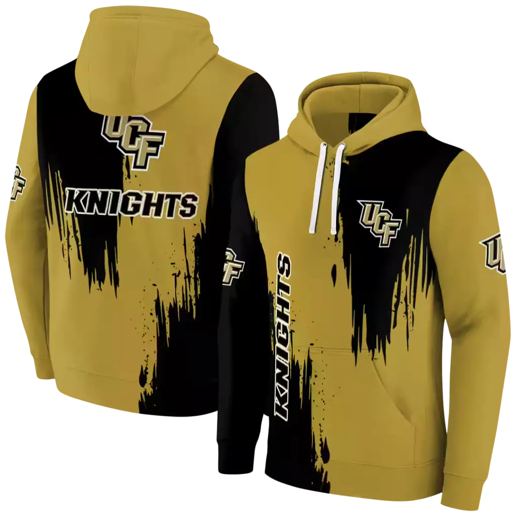 ucf knights splatter effect gold hoodie fashion forward ucf knights splatter effect gold hoodie fashion forward