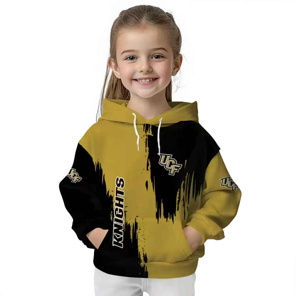 ucf knights splatter effect gold hoodie top rated ucf knights splatter effect gold hoodie top rated