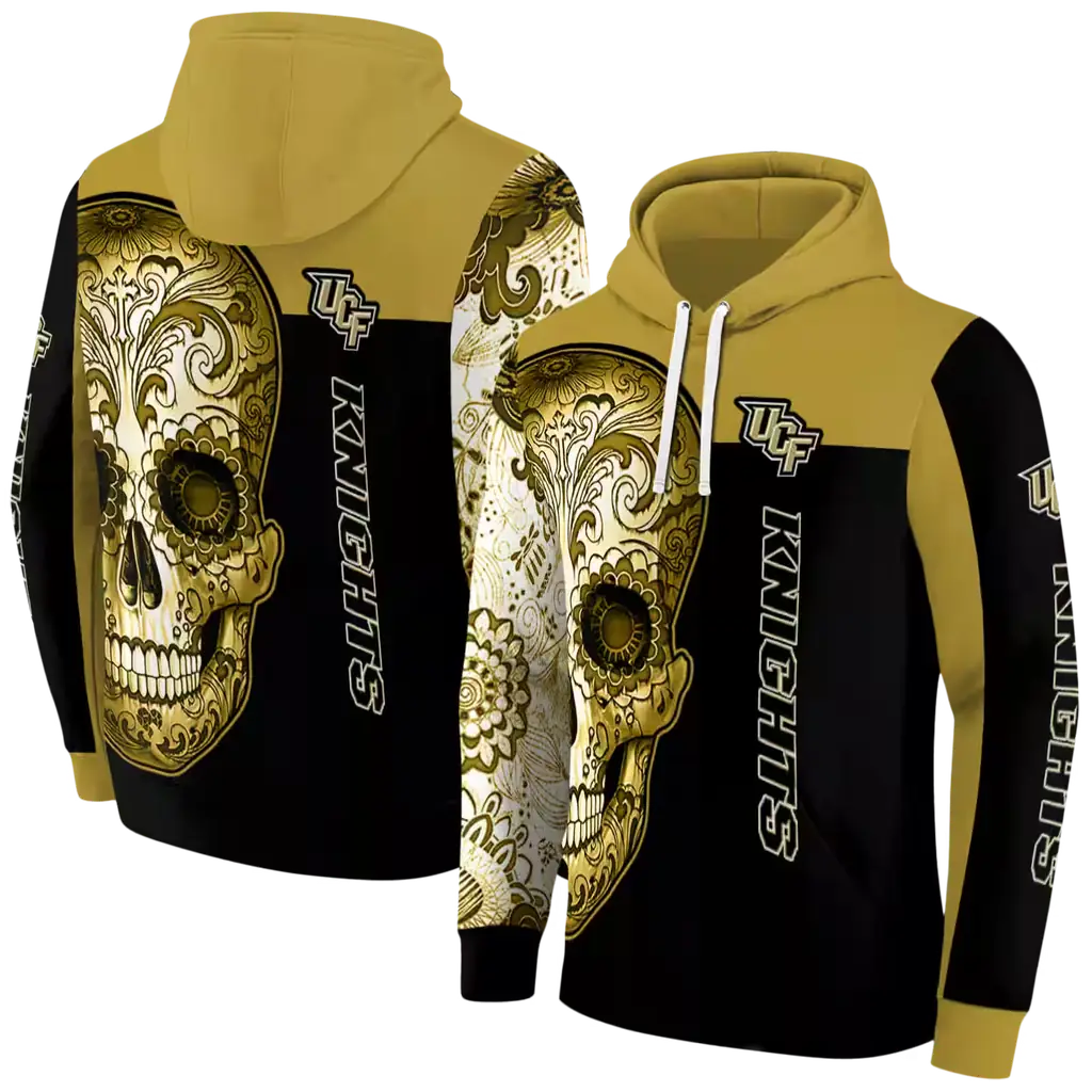 ucf knights sugar skull gold black hoodie fashion forward ucf knights sugar skull gold black hoodie fashion forward