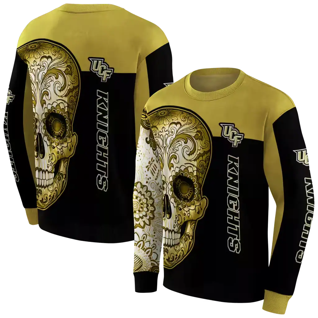 ucf knights sugar skull gold black hoodie premium grade ucf knights sugar skull gold black hoodie premium grade