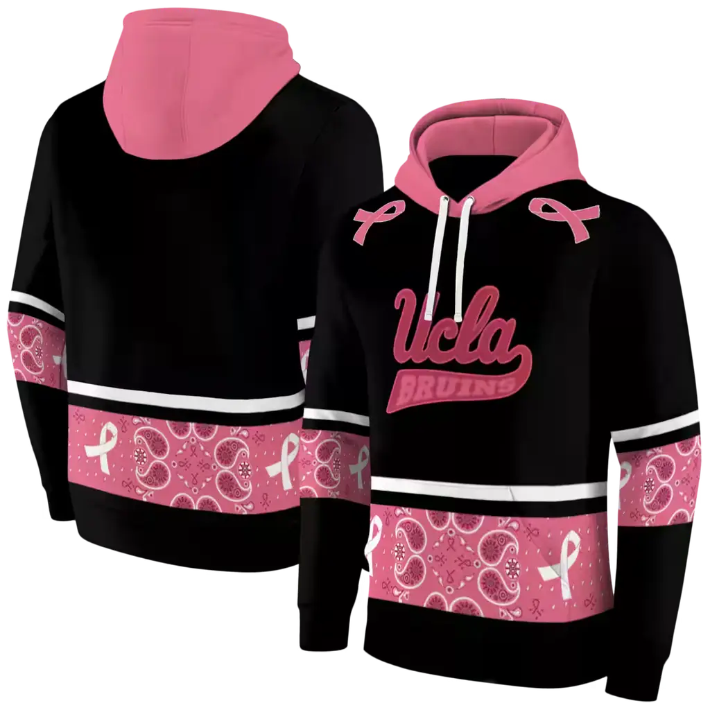 ucla bruins awareness ribbon black pink hoodie fashion forward ucla bruins awareness ribbon black pink hoodie fashion forward