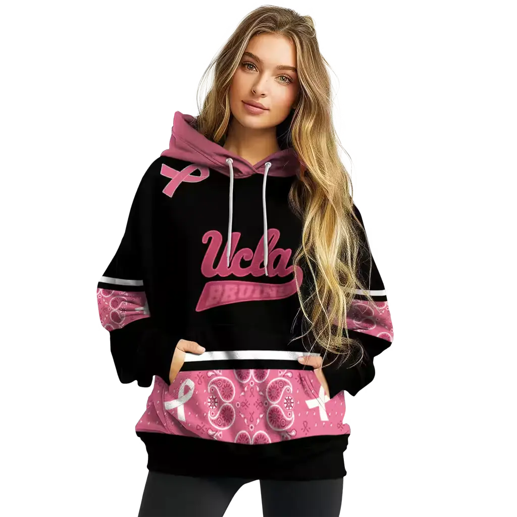 ucla bruins awareness ribbon black pink hoodie high quality ucla bruins awareness ribbon black pink hoodie high quality