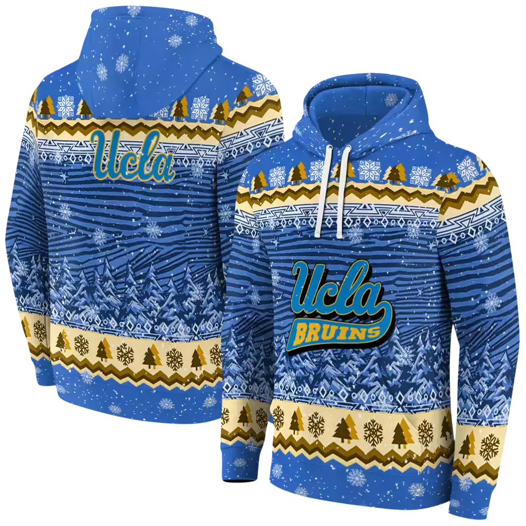 ucla bruins christmas trees blue hoodie fashion forward ucla bruins christmas trees blue hoodie fashion forward