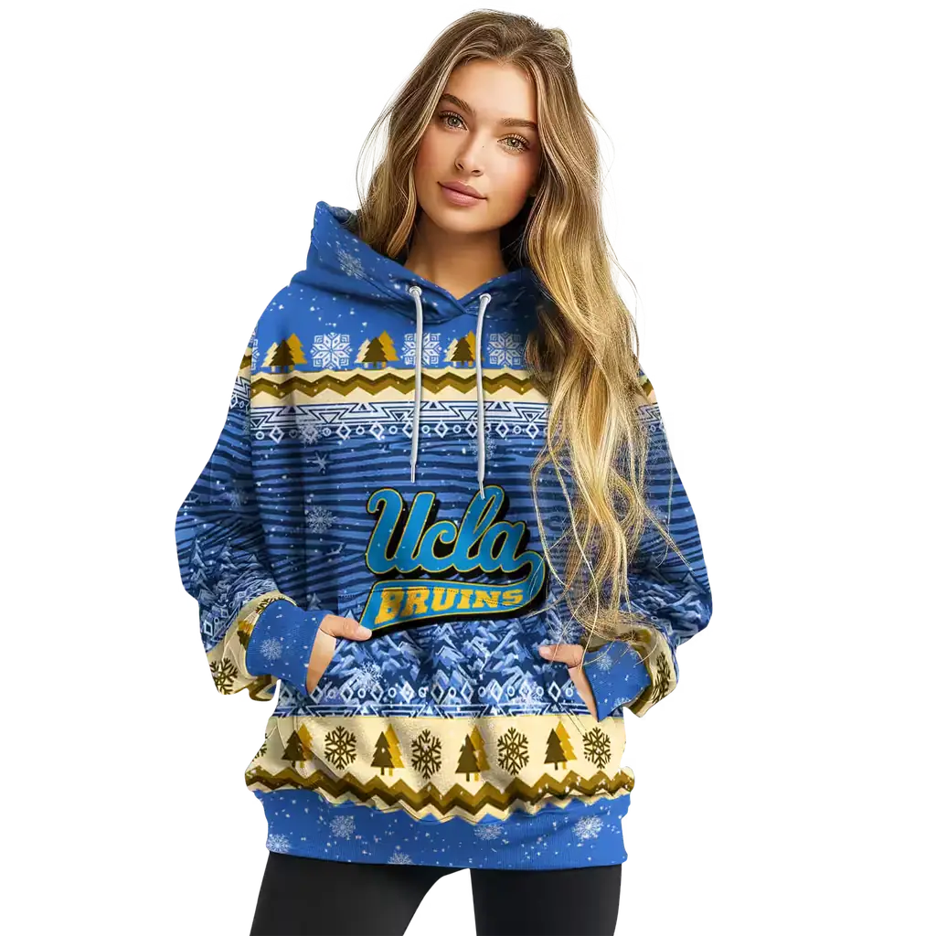 ucla bruins christmas trees blue hoodie high quality ucla bruins christmas trees blue hoodie high quality
