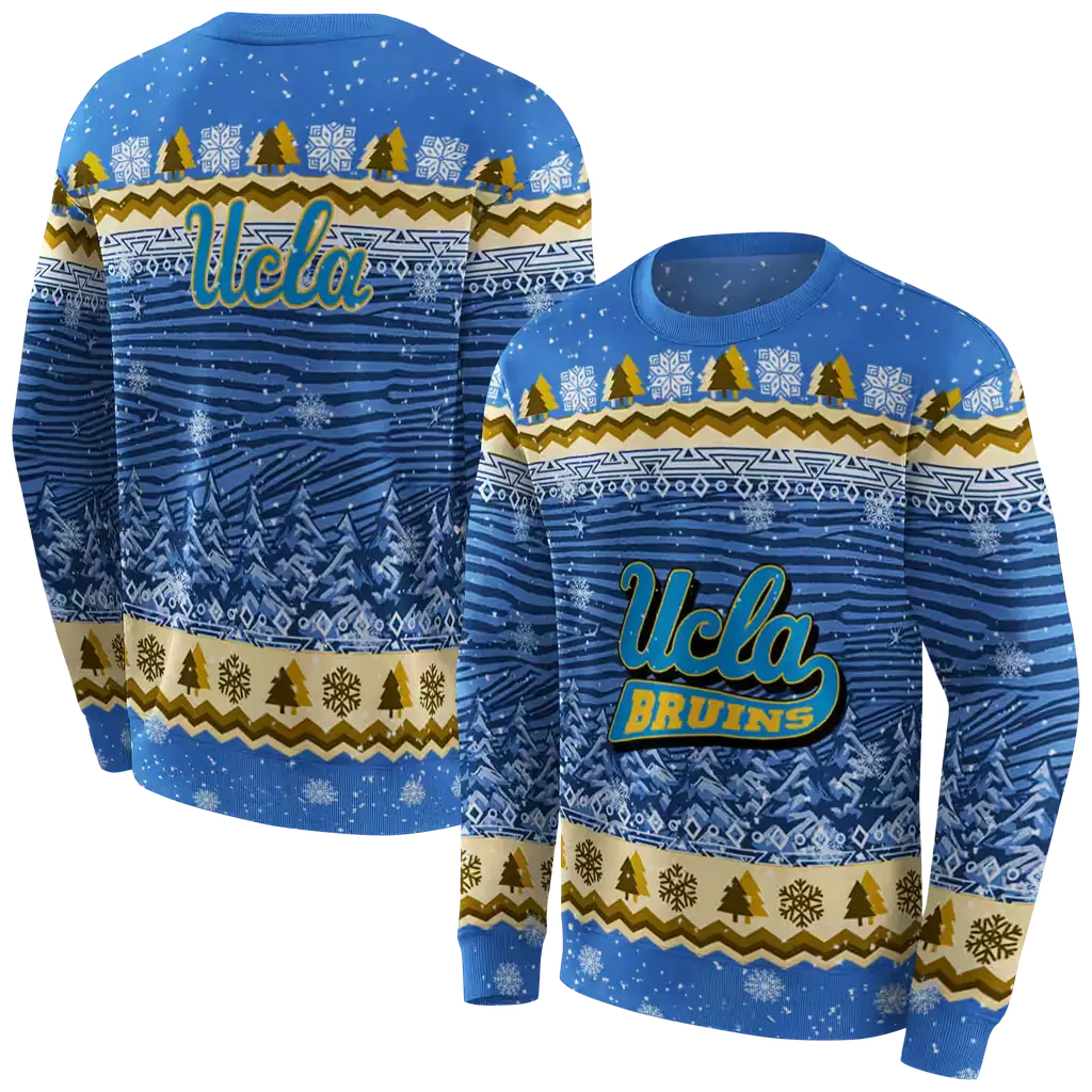 ucla bruins christmas trees blue hoodie premium grade ucla bruins christmas trees blue hoodie premium grade