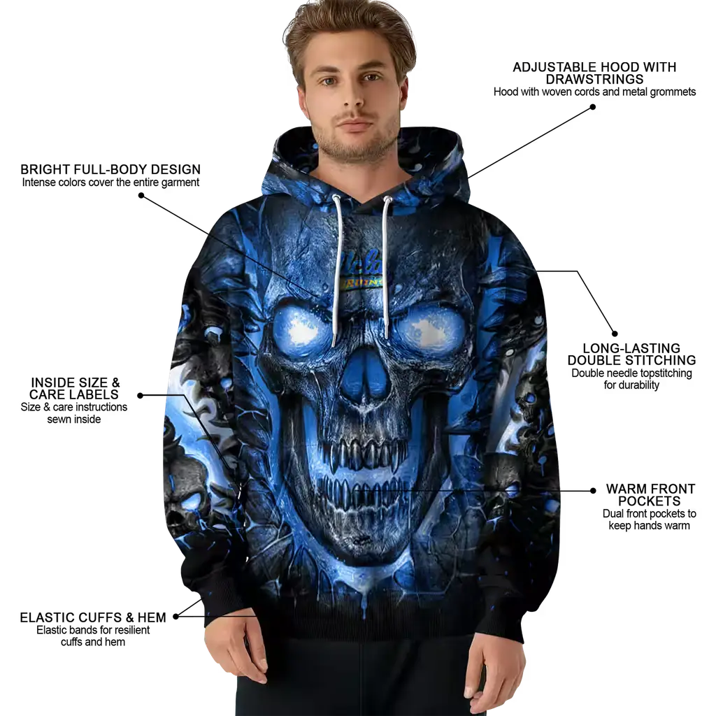 ucla bruins demonic skull blue black hoodie latest model ucla bruins demonic skull blue black hoodie latest model