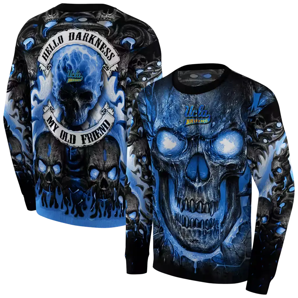 ucla bruins demonic skull blue black hoodie premium grade ucla bruins demonic skull blue black hoodie premium grade