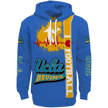 ucla bruins football heartbeat blue hoodie best selling