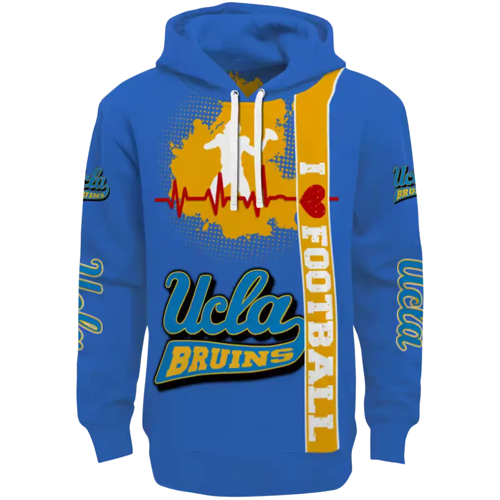 ucla bruins football heartbeat blue hoodie best selling ucla bruins football heartbeat blue hoodie best selling