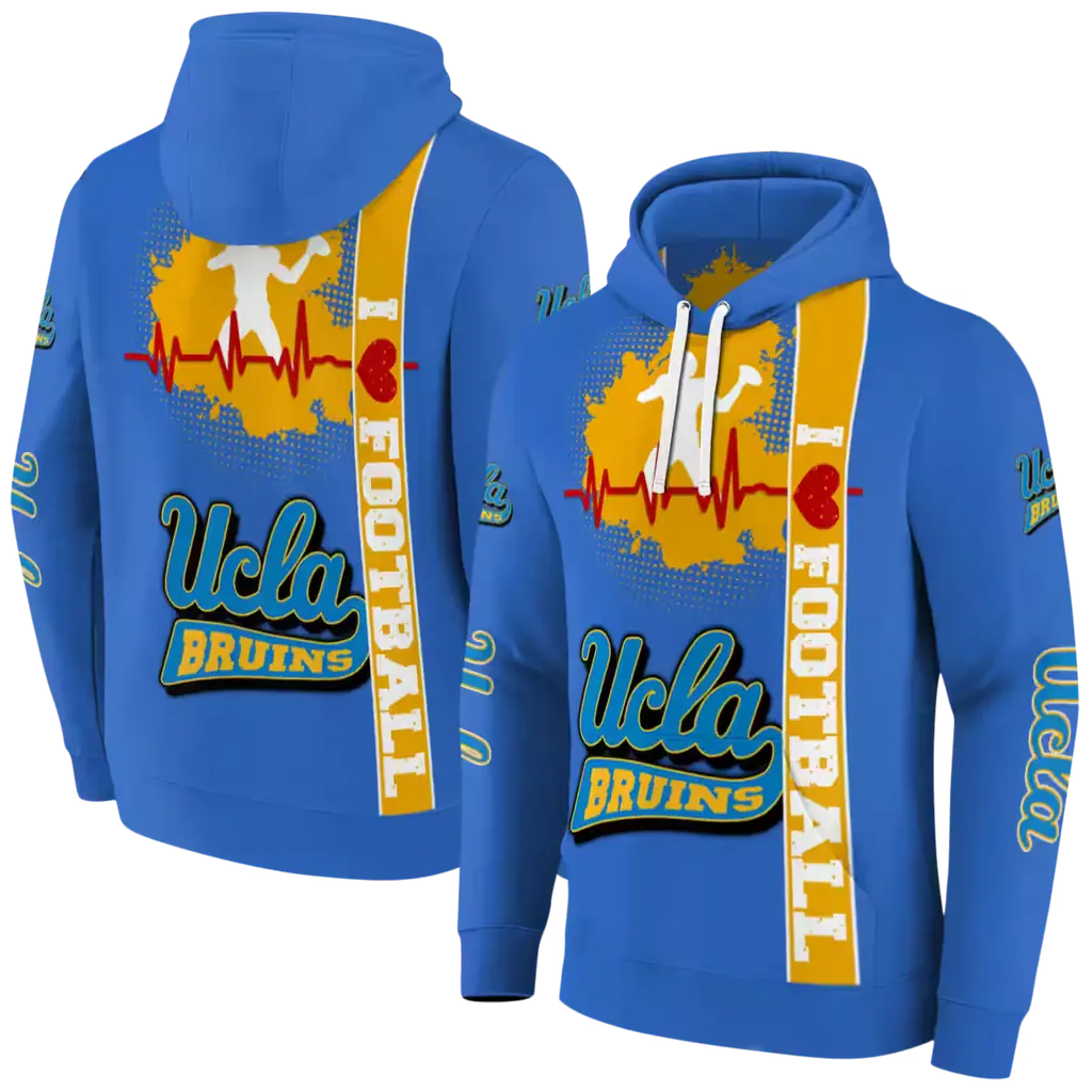 ucla bruins football heartbeat blue hoodie fashion forward ucla bruins football heartbeat blue hoodie fashion forward