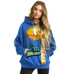 ucla bruins football heartbeat blue hoodie best selling