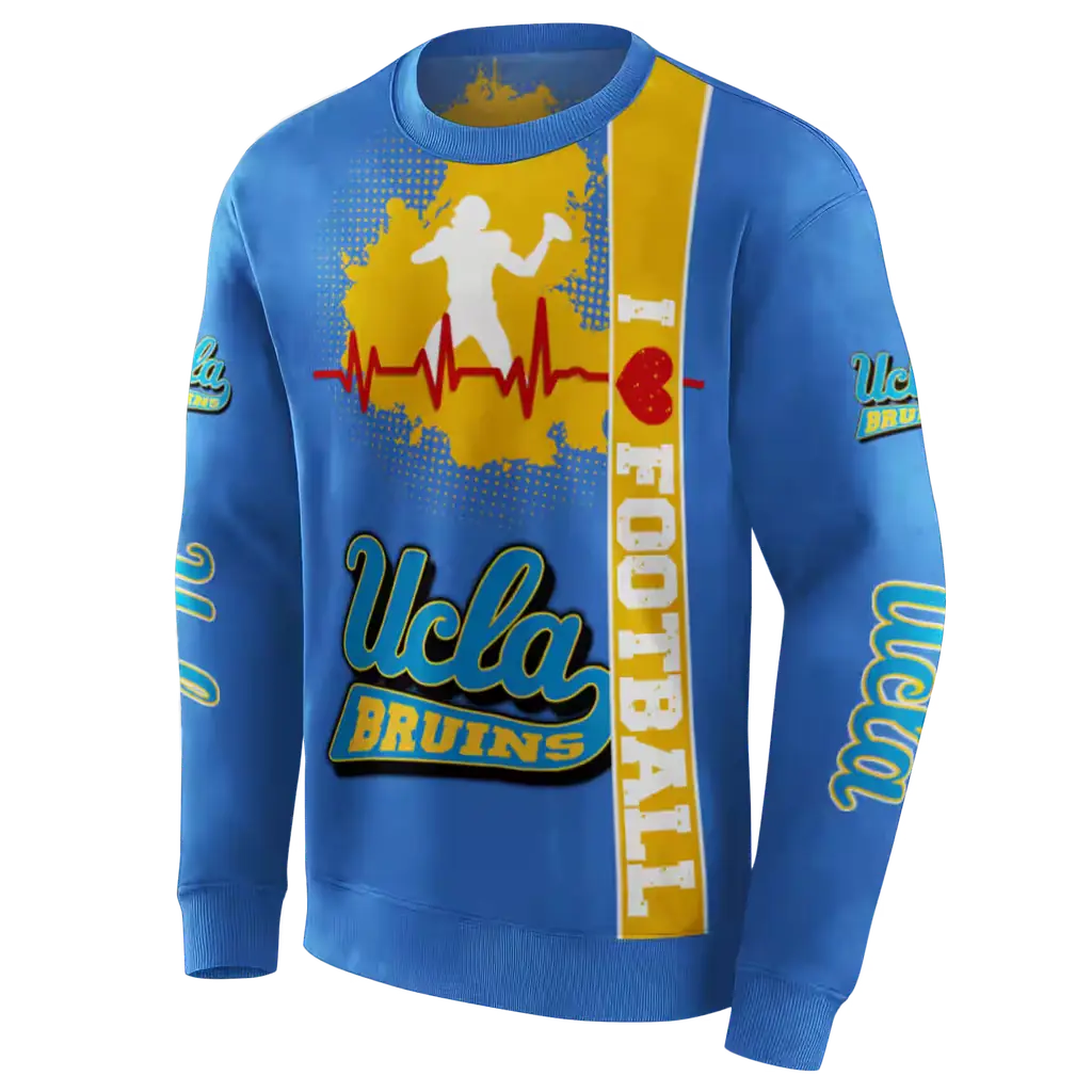 ucla bruins football heartbeat blue hoodie new arrival ucla bruins football heartbeat blue hoodie new arrival