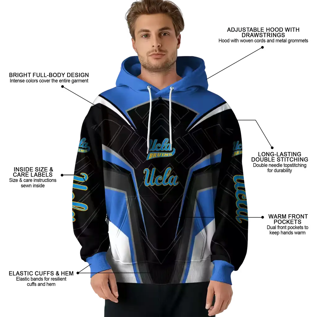 ucla bruins futuristic pattern blue black hoodie latest model ucla bruins futuristic pattern blue black hoodie latest model