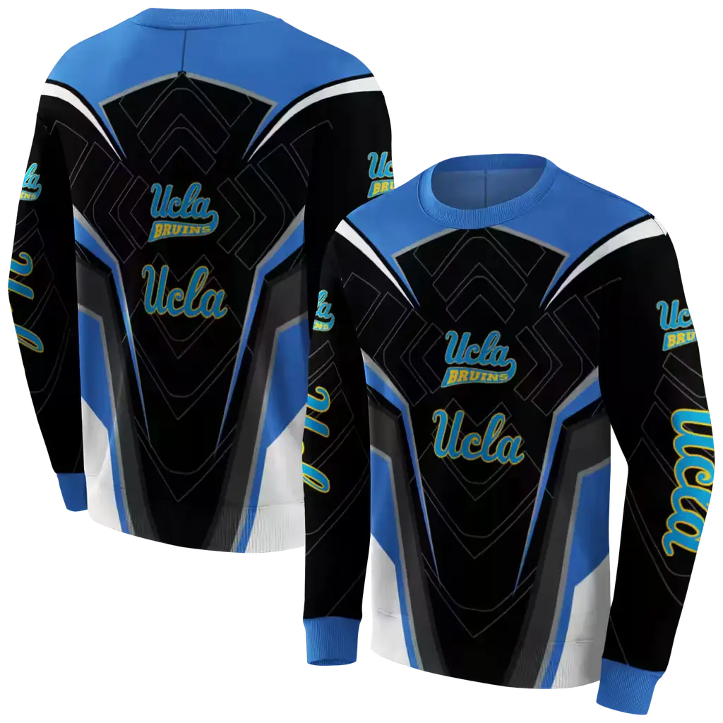 ucla bruins futuristic pattern blue black hoodie premium grade ucla bruins futuristic pattern blue black hoodie premium grade