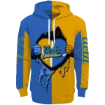 ucla bruins heartbeat graphic blue hoodie best selling