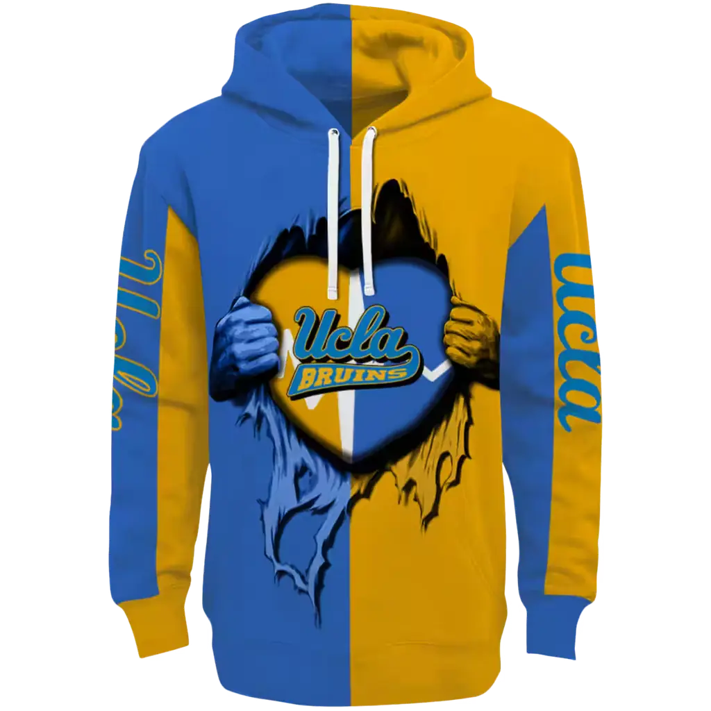 ucla bruins heartbeat graphic blue hoodie best selling ucla bruins heartbeat graphic blue hoodie best selling