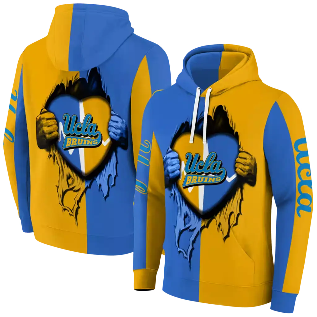 ucla bruins heartbeat graphic blue hoodie fashion forward ucla bruins heartbeat graphic blue hoodie fashion forward