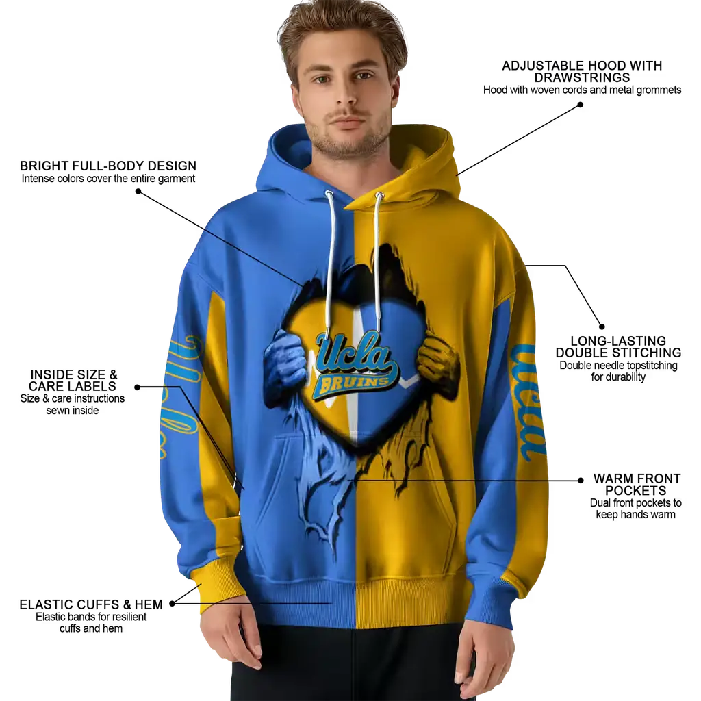 ucla bruins heartbeat graphic blue hoodie latest model ucla bruins heartbeat graphic blue hoodie latest model