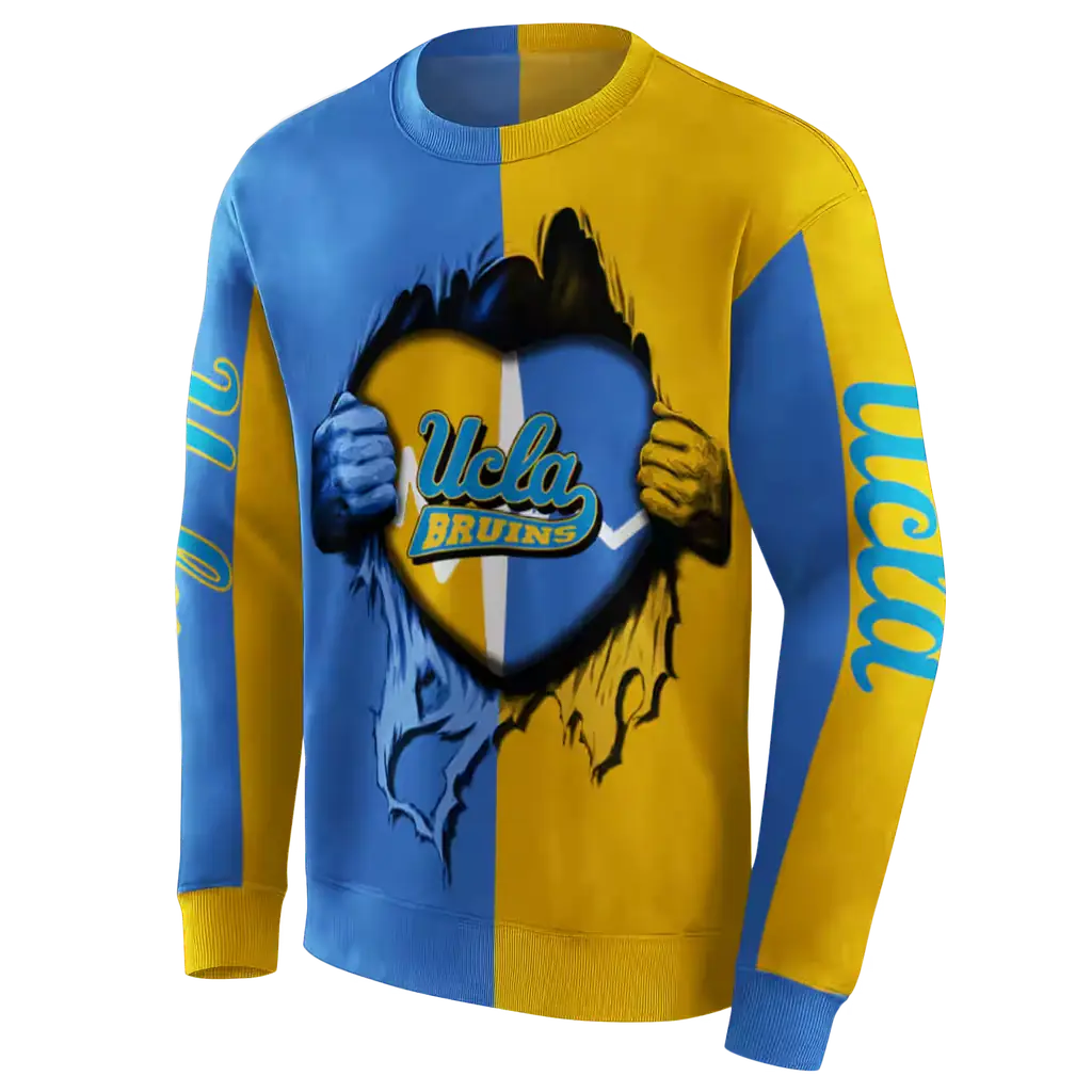 ucla bruins heartbeat graphic blue hoodie new arrival ucla bruins heartbeat graphic blue hoodie new arrival