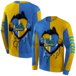 ucla bruins heartbeat graphic blue hoodie best selling