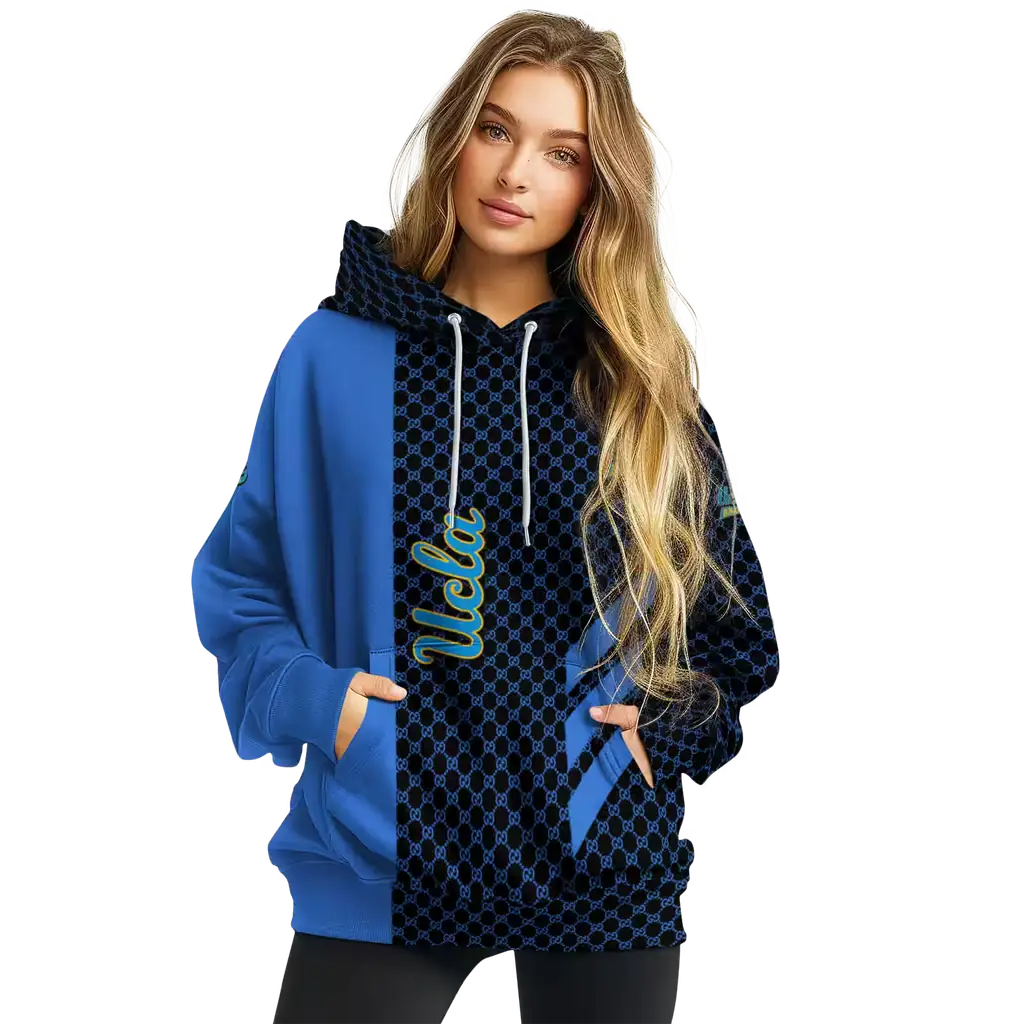 ucla bruins monogram pattern blue hoodie high quality ucla bruins monogram pattern blue hoodie high quality
