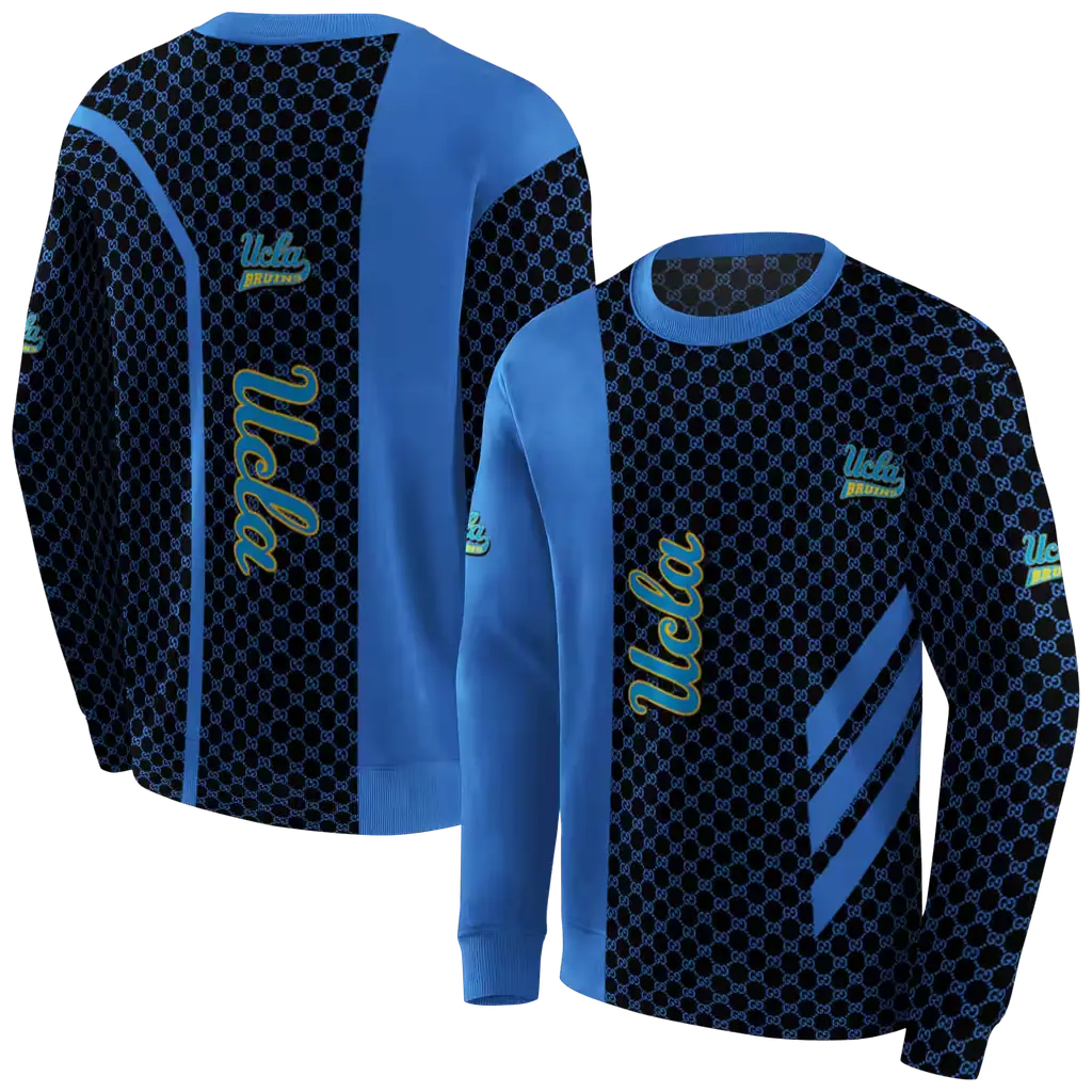 ucla bruins monogram pattern blue hoodie premium grade ucla bruins monogram pattern blue hoodie premium grade