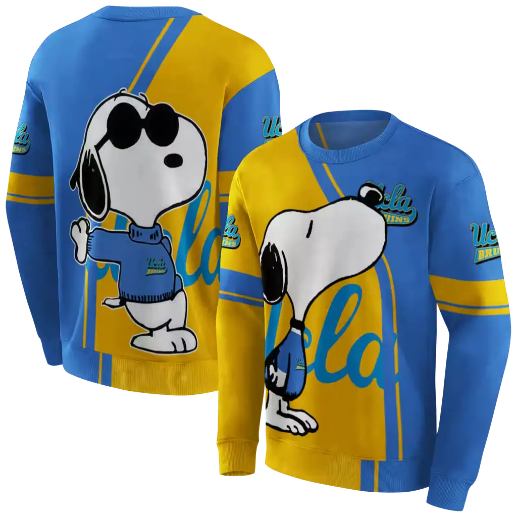 ucla bruins playful snoopy blue hoodie premium grade ucla bruins playful snoopy blue hoodie premium grade