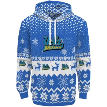 ucla bruins reindeer motif blue hoodie best selling