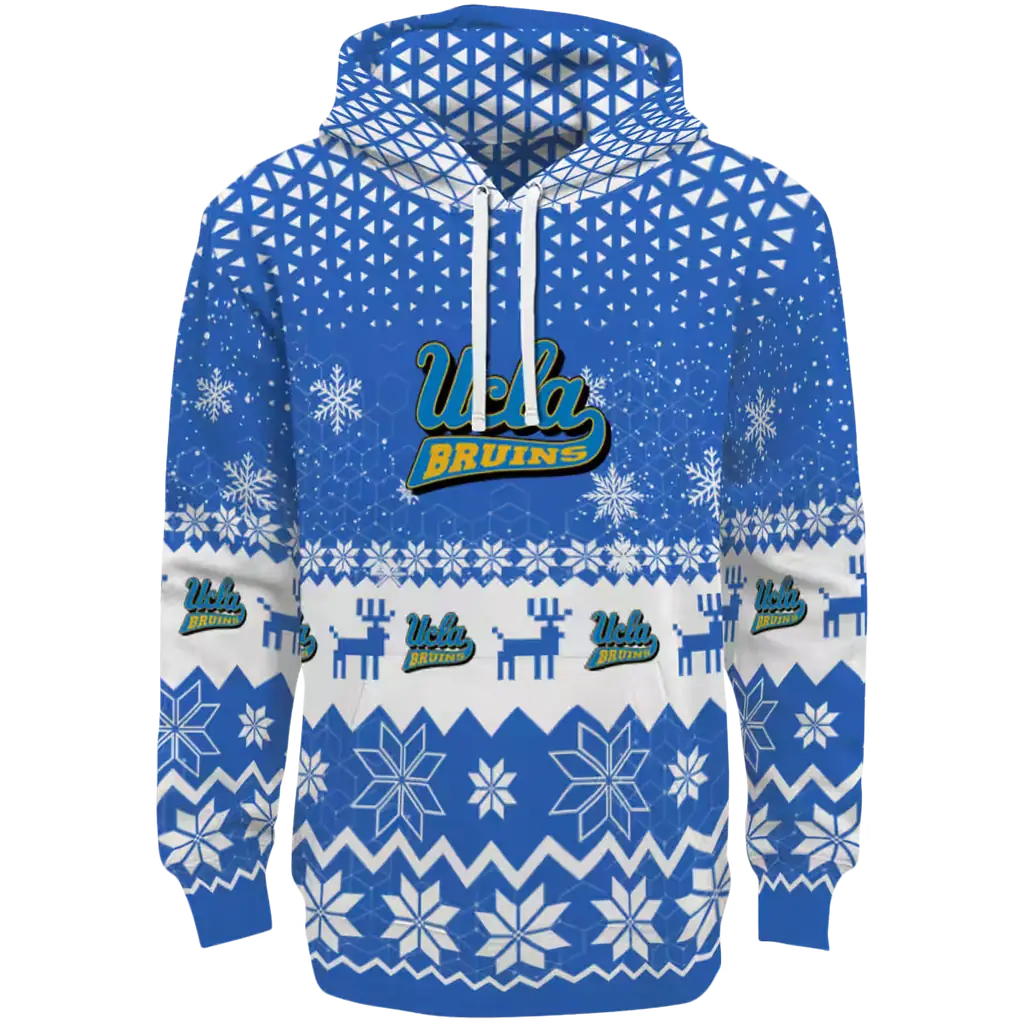 ucla bruins reindeer motif blue hoodie best selling ucla bruins reindeer motif blue hoodie best selling
