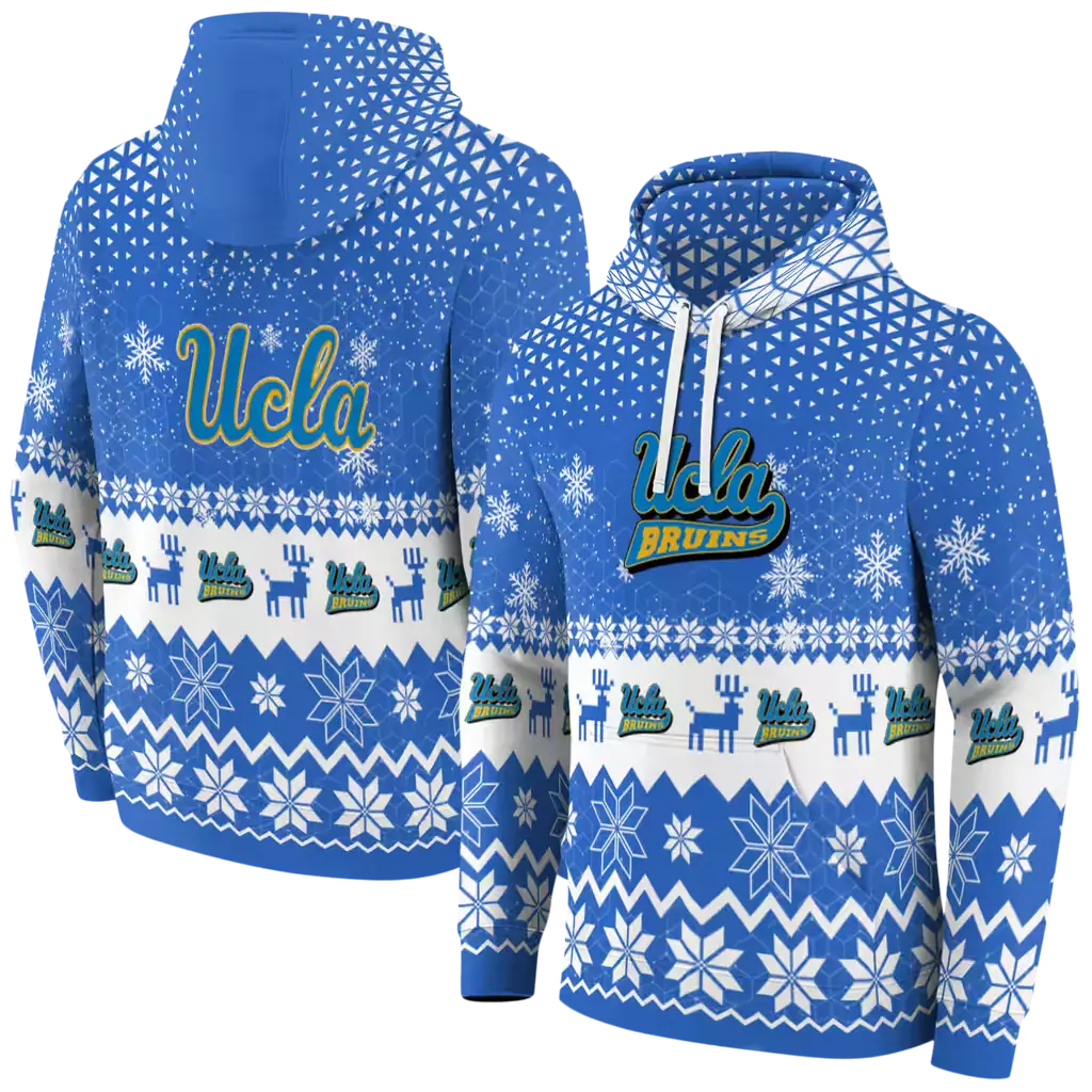 ucla bruins reindeer motif blue hoodie fashion forward ucla bruins reindeer motif blue hoodie fashion forward