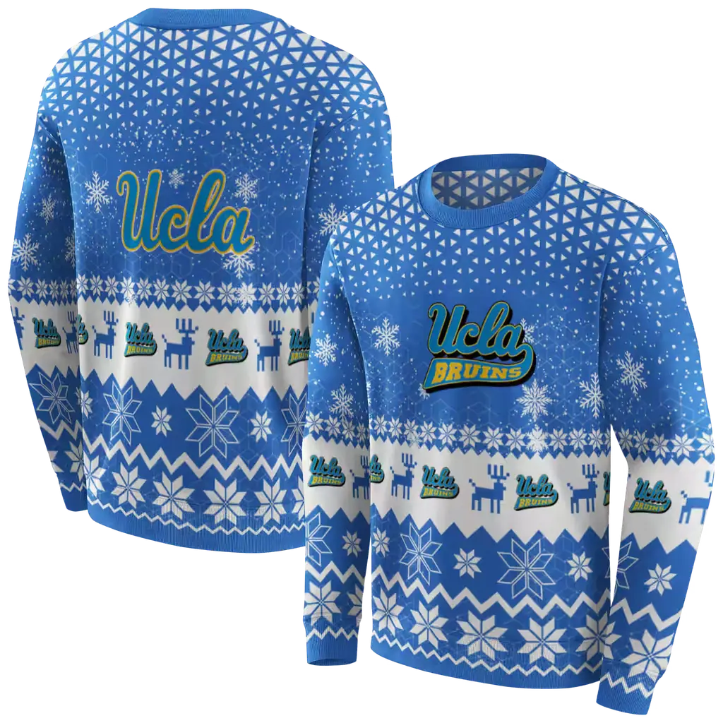 ucla bruins reindeer motif blue hoodie premium grade ucla bruins reindeer motif blue hoodie premium grade