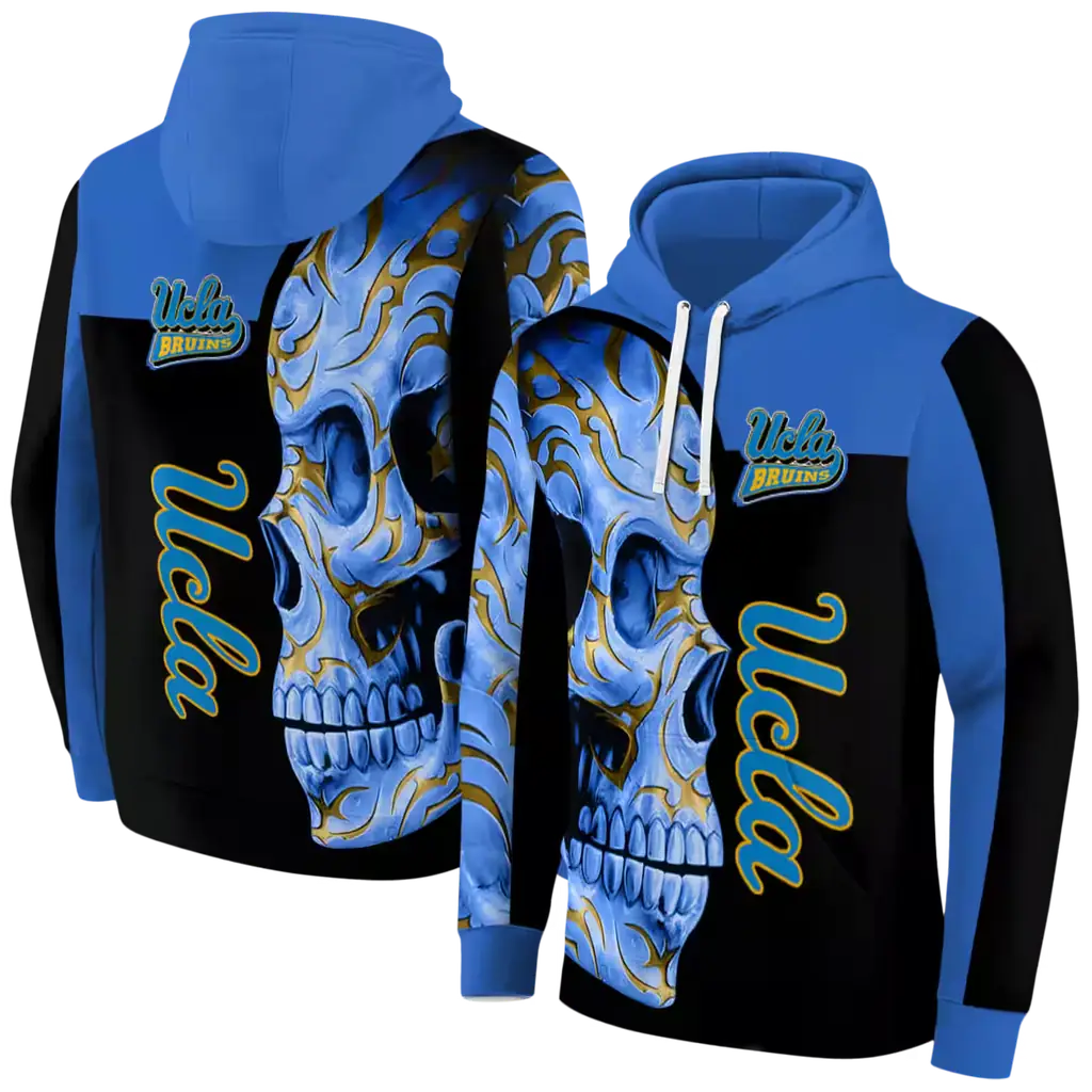 ucla bruins skull motif blue black hoodie fashion forward ucla bruins skull motif blue black hoodie fashion forward