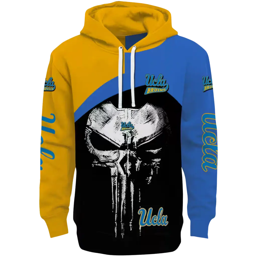 ucla bruins skull punisher gold black hoodie best selling ucla bruins skull punisher gold black hoodie best selling