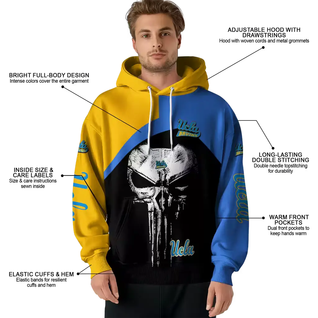 ucla bruins skull punisher gold black hoodie latest model ucla bruins skull punisher gold black hoodie latest model