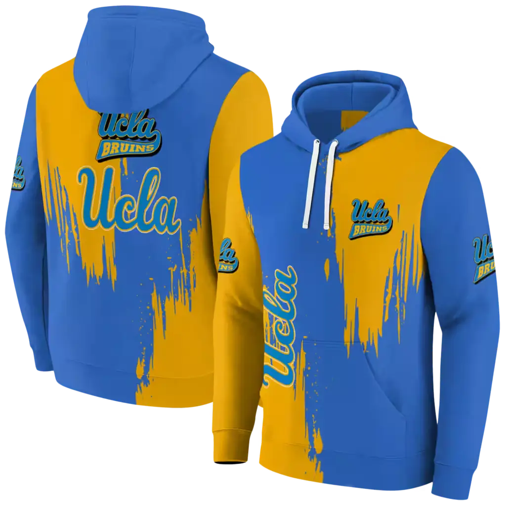 ucla bruins splatter effect blue hoodie fashion forward ucla bruins splatter effect blue hoodie fashion forward