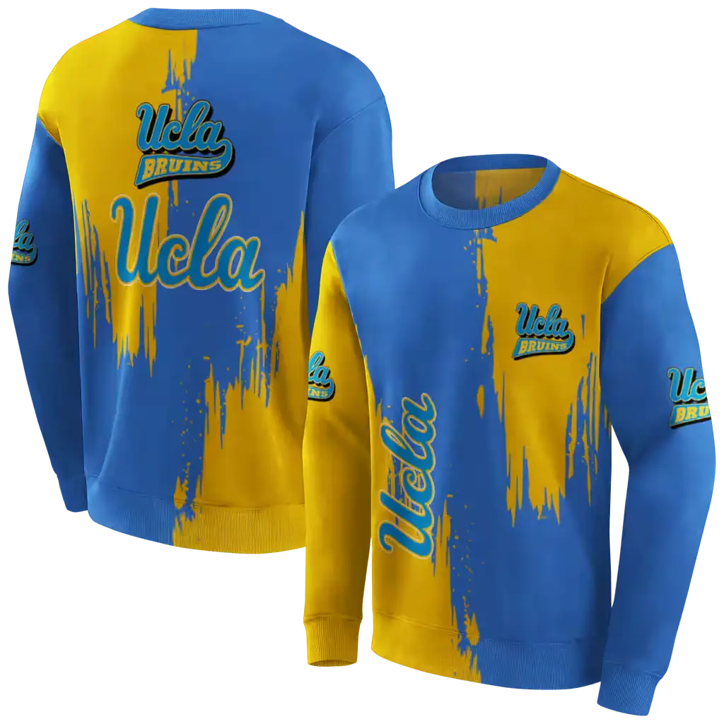 ucla bruins splatter effect blue hoodie premium grade ucla bruins splatter effect blue hoodie premium grade