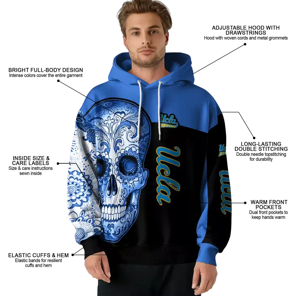 ucla bruins sugar skull blue black hoodie latest model ucla bruins sugar skull blue black hoodie latest model