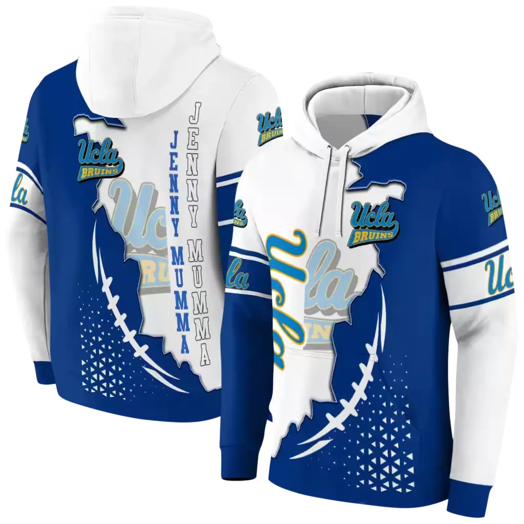 ucla bruins triangular pattern blue white hoodie fashion forward ucla bruins triangular pattern blue white hoodie fashion forward