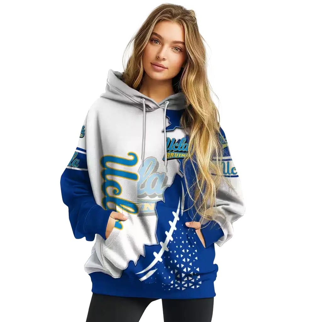 ucla bruins triangular pattern blue white hoodie high quality ucla bruins triangular pattern blue white hoodie high quality