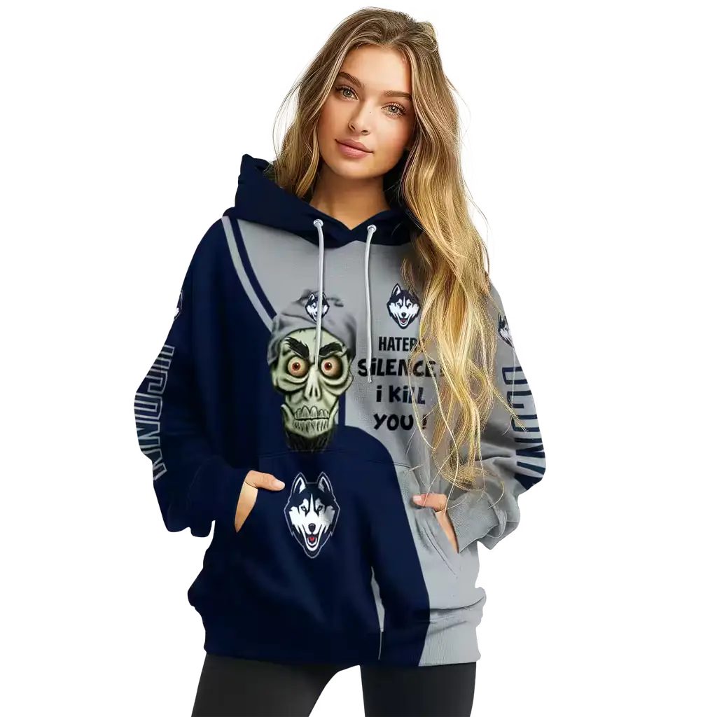 uconn huskies achmed skull blue hoodie high quality uconn huskies achmed skull blue hoodie high quality