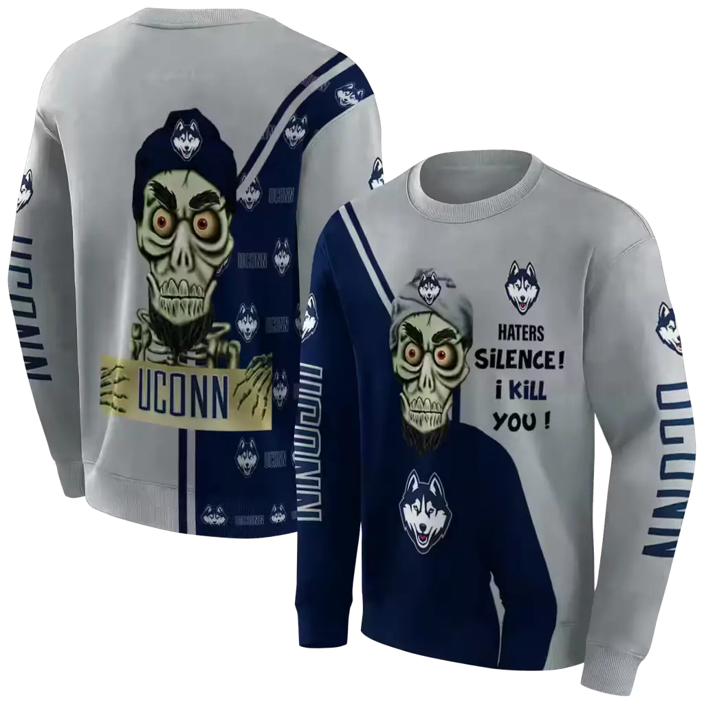 uconn huskies achmed skull blue hoodie premium grade uconn huskies achmed skull blue hoodie premium grade