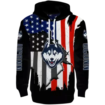 uconn huskies american pride black hoodie best selling