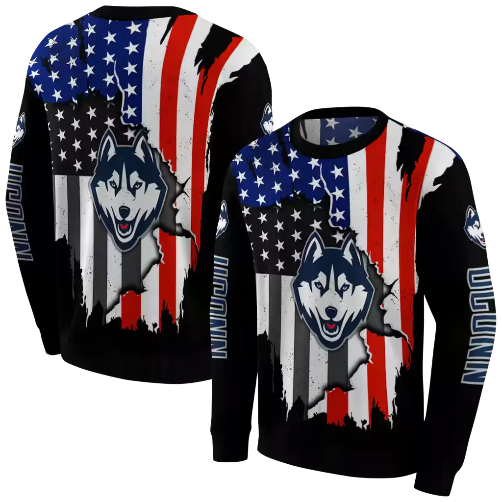 uconn huskies american pride black hoodie premium grade uconn huskies american pride black hoodie premium grade
