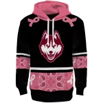 uconn huskies awareness ribbon black pink hoodie best selling