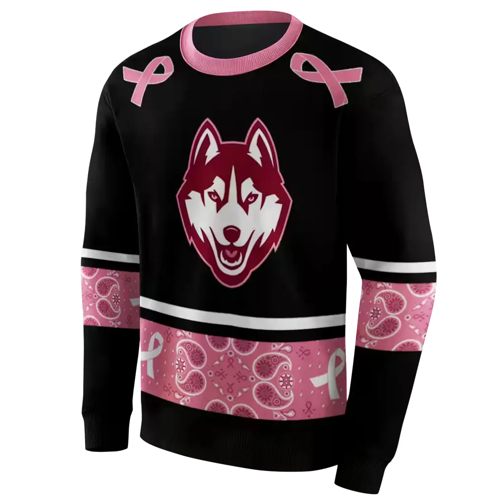 uconn huskies awareness ribbon black pink hoodie new arrival uconn huskies awareness ribbon black pink hoodie new arrival