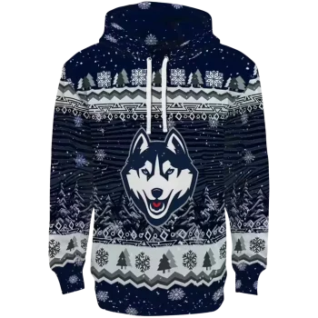 uconn huskies christmas trees blue hoodie best selling