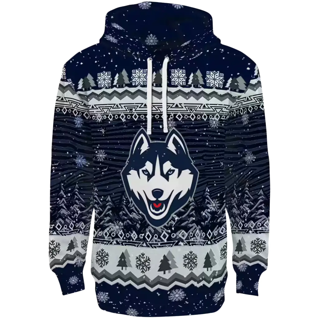 uconn huskies christmas trees blue hoodie best selling uconn huskies christmas trees blue hoodie best selling